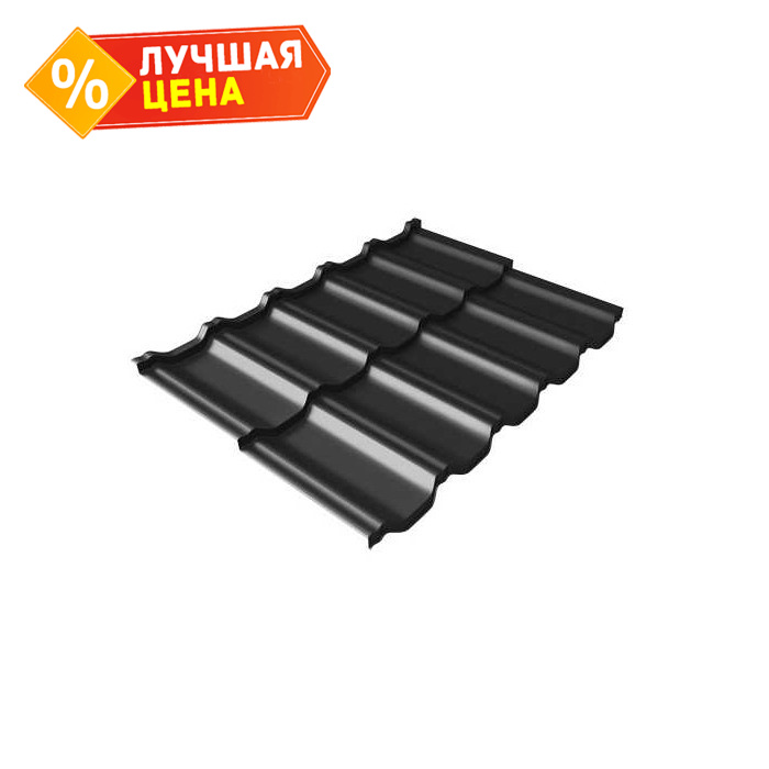 Металлочерепица Grand Line Kvinta Uno (Квинта Уно) 0,5 Velur RAL 9005 Черный