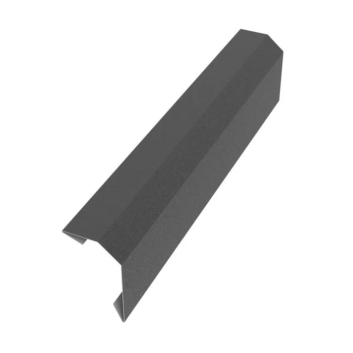 Aquasystem Планка пристенная в штробу, 0,5 мм GreenCoat Pural Matt BT RR 23 (т-серый) - фото №1