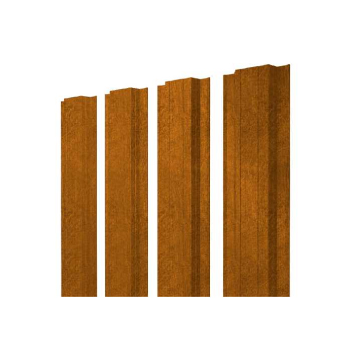 Штакетник Прямоугольный Grand Line 0,45 Print-double Elite Golden Wood Golden Wood | 1.5 м - фото №1